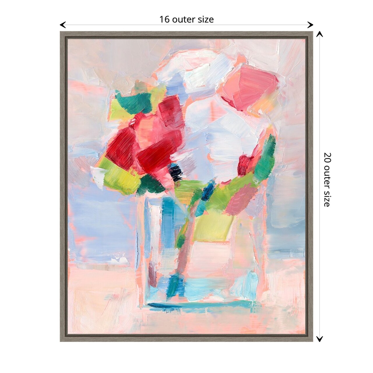 Abstract Flowers in Vase II by Ethan Harper Canvas Wall Art Print Framed